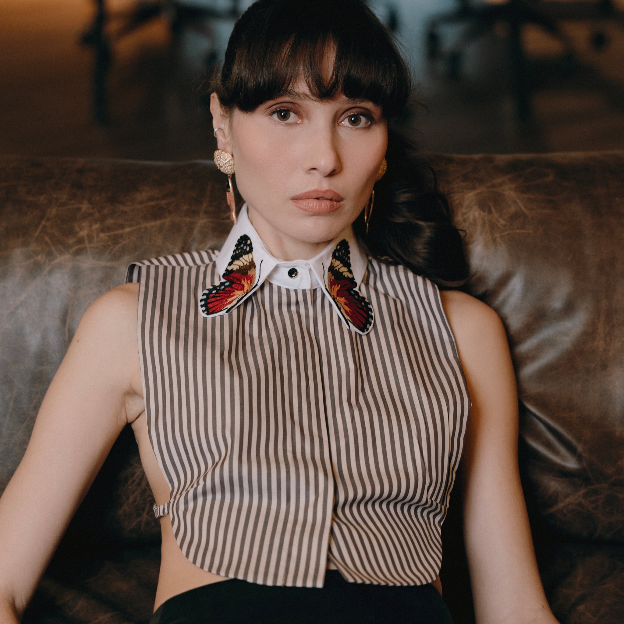 Rosa Yaka Gömlek, Çizgili